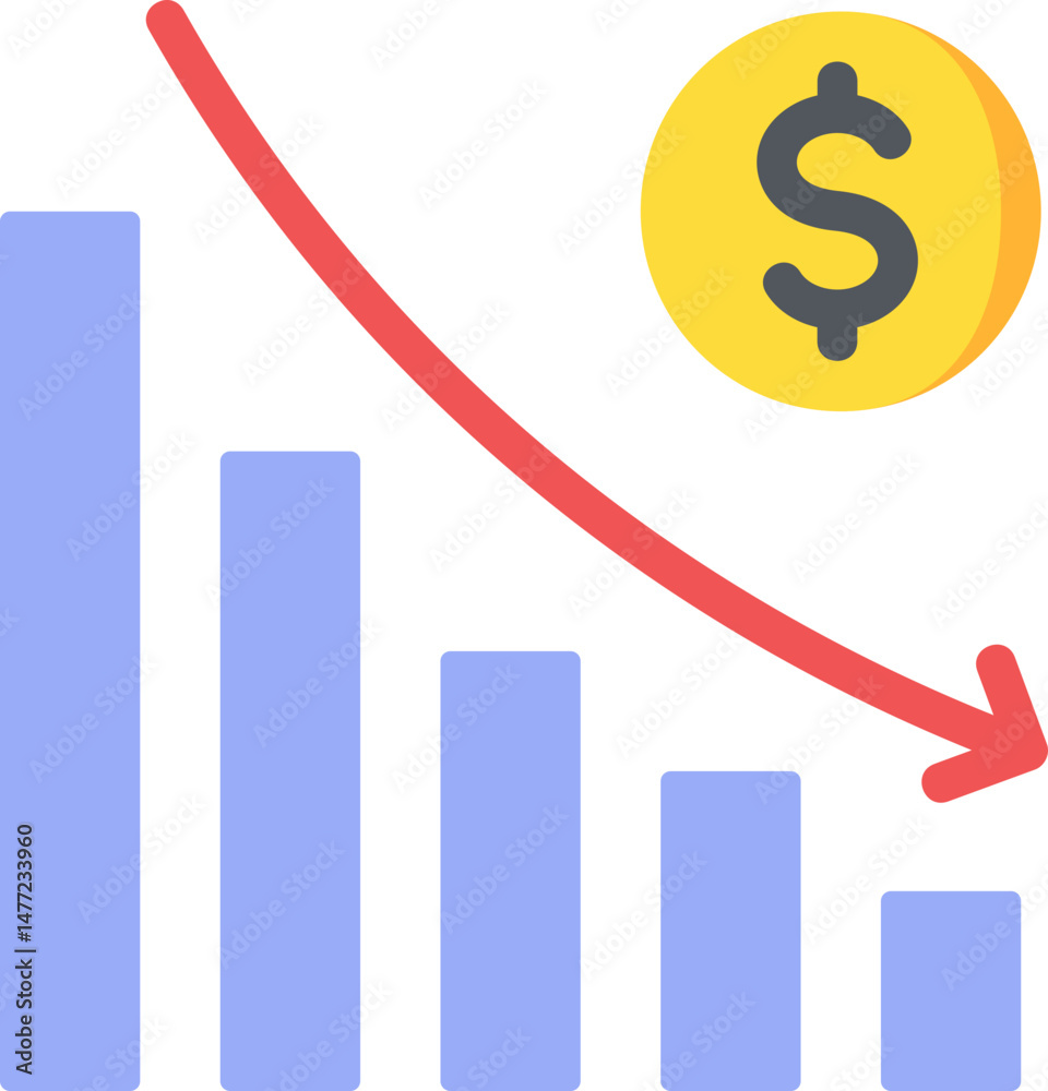 Bad Performance Flat Icon Bad Performance Flat Icon