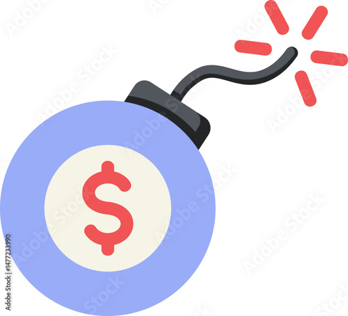 Debt Risk Flat Icon