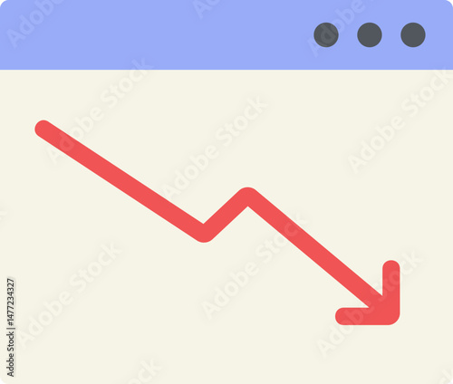 Fall Graph Flat Icon
