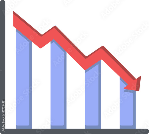 Depression Bar Chart Flat Icon