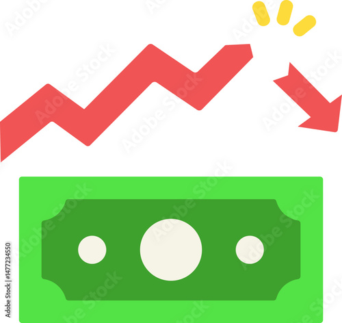 Cash Failure Flat Icon