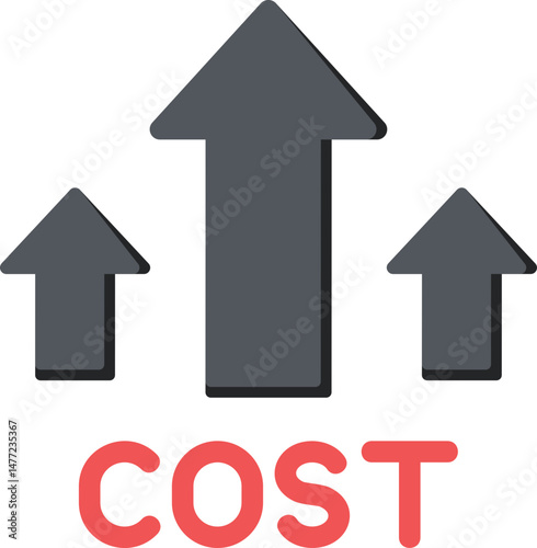 Cost Increase Flat Icon