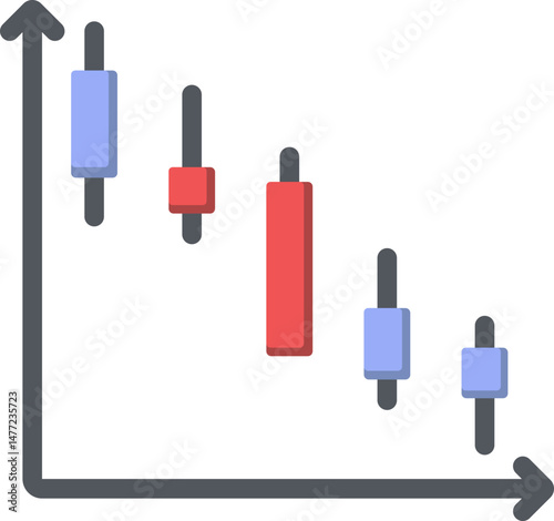 Bearish Candlestick Flat Icon
