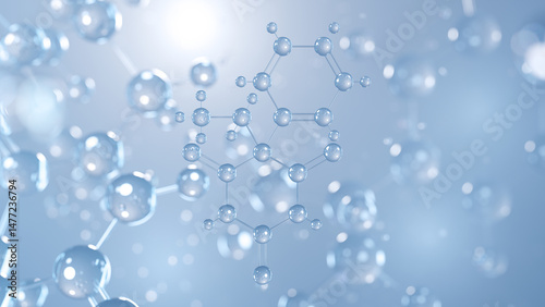 phenobarbital molecular structure 3d, barbiturate anticonvulsant structural chemical formula view from a microscope