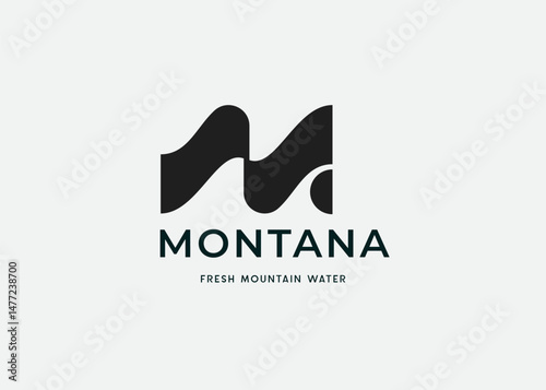 Abstract letter M with minimalist geometric logo design vector illustration