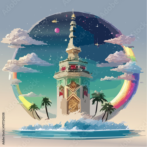 lighthouse in the sea