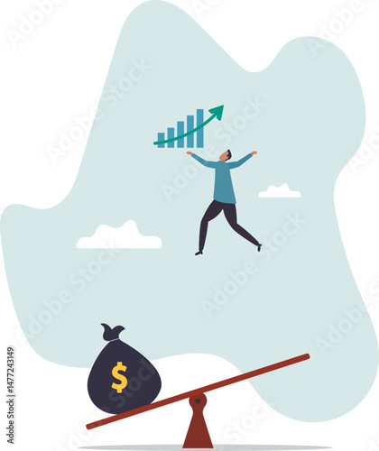Business loan or venture capital funding to start new company or money help to survive crisis, stimulus budget.character for design.