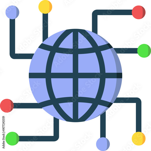 Globe Network Flat Icon