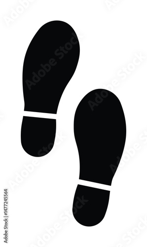 Human footprints icon set. foot print icon set. Step footprints paths. footstep prints and shoe steps

