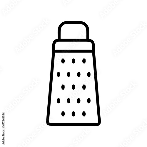 Kitchen grater in minimalist design with simple lines and shape  