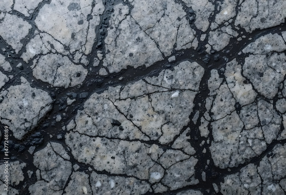 Fototapeta premium Rough Gray Granite with Black Mineral Streaks