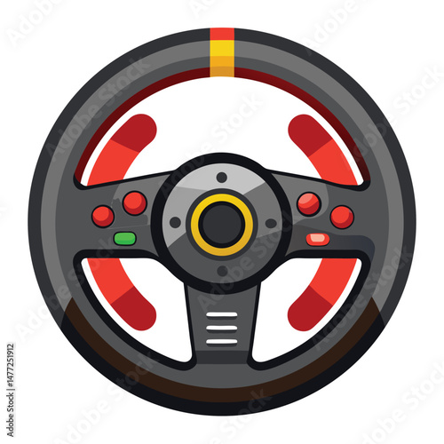 racing wheel gaming instrument isolated on white background