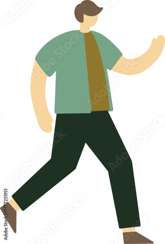 Male cartoon character minimal style, vector.