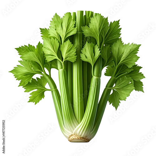 Celery Stalks Showcase Vibrant Green Hues and Crisp Texture, Representing Freshness and Health Benefits Abundantly.  A Culinary Delight, Ideal for Dips and Salads, Boasting Nutritional Value.