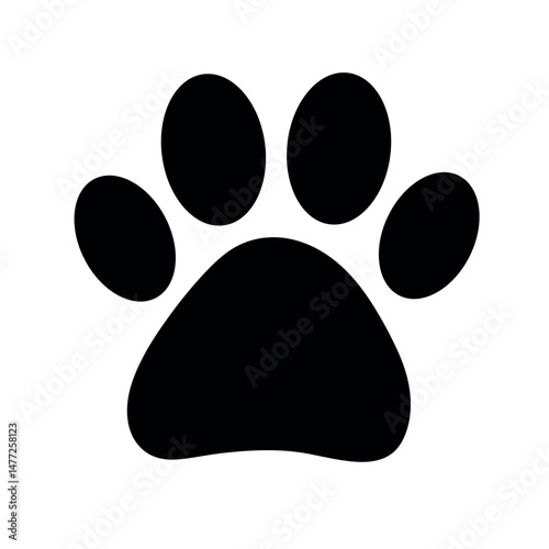 dog cat paw icon print vector silhouette logo - vet veterinary animal footprint illustration