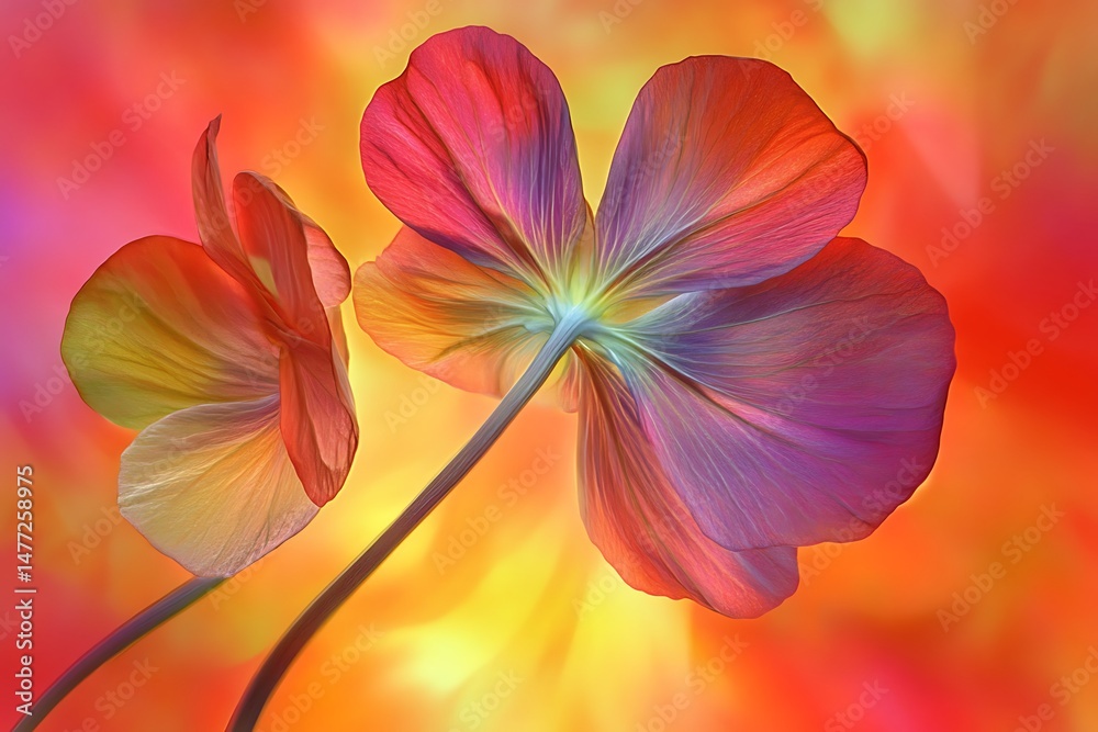 Obraz premium Floral vibrant abstract blooms colorful petals