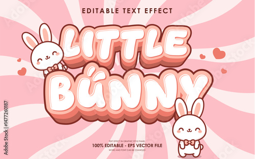 Editable little bunny text effect, with cute bunny characters