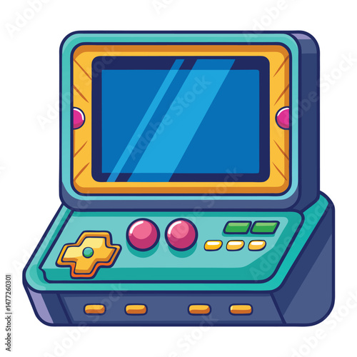 Touchscreen gaming instrument isolated on white background