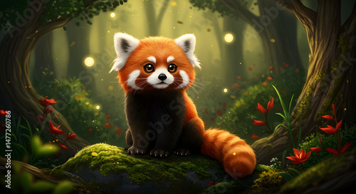 Adorable Panda: Forest Cutie in a Magical Woodland