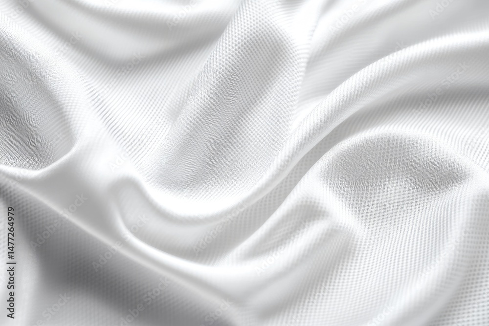 Obraz premium Close-up view of soft. textured white fabric with subtle patterns. highlighting the intricate weave and gentle folds. ideal for textile design and fashion backgrounds