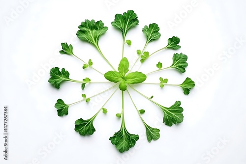 Leafy mandala isolated on white background