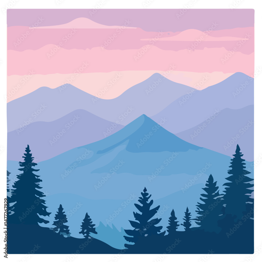 Fototapeta premium winter landscape with mountains