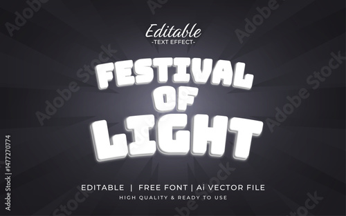 festival of light editable text effect style, Ai editable text effect