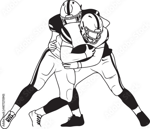 Quarterback Throwing a Pass Silhouette

Running Back Sprinting Vector Design

Football Helmet and Ball Silhouette Art

Touchdown Celebration Vector Scene

Football Player Tackling Silhouette