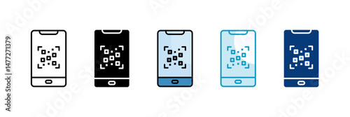 Qr Access  Icon Set Multiple Style Collection
