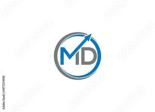 Free Download MD modern travel logo design with vector icon template - GFXLoad