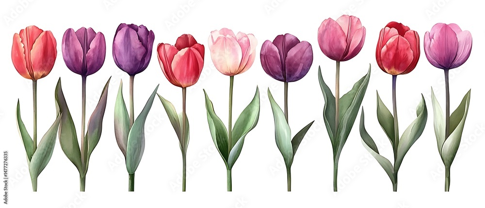Fototapeta premium Colorful tulips spring bloom