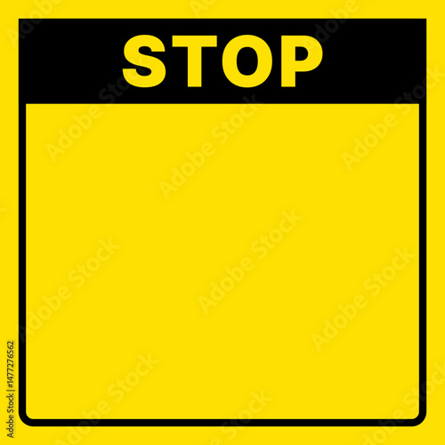 Caution Warning Sign SVG – Bold Stop Alert Danger Notice Label – Safety Signage for Industrial Workplace and Digital Use – Editable Vector Icon