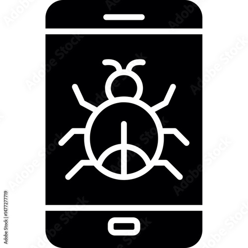 Smartphone Bug Testing Icon