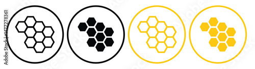 Honeycomb icons. Bee icons. honeycomb glyph icon. Honey symbol. Vector icons.
