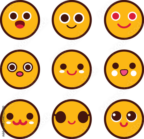 Set of smiley faces