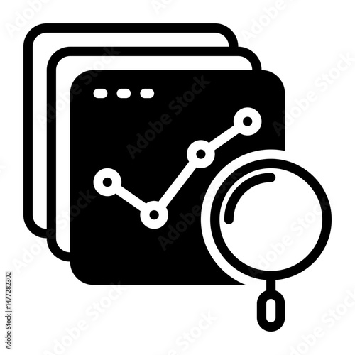 Website analysis icon, glyph icon style