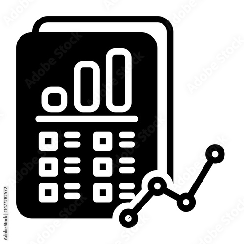 Statistic icon, glyph icon style
