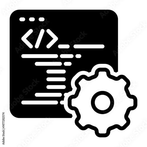 Programming icon, glyph icon style