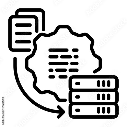 Serialization icon, line icon style