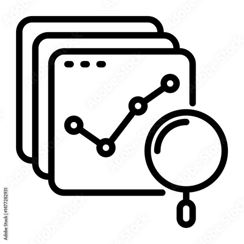 Website analysis icon, line icon style