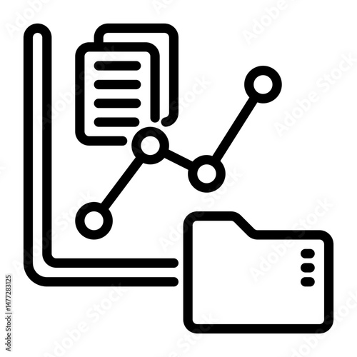 Linear Regression icon, line icon style