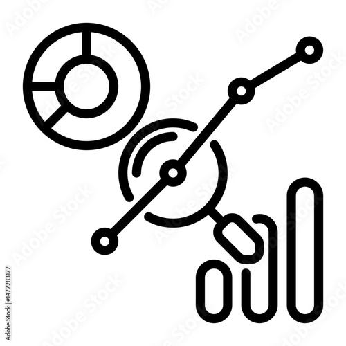 Analysis icon, line icon style