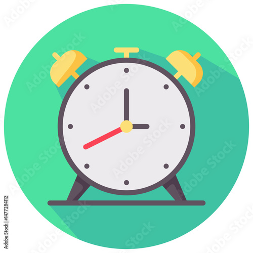 alarm vector round flat icon
