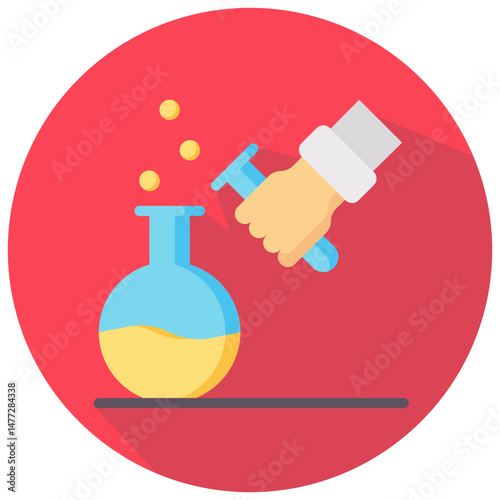 experiment vector round flat icon