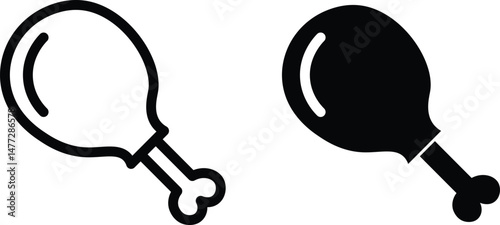 Chicken icon. Chicken icon style. Chicken leg icon
