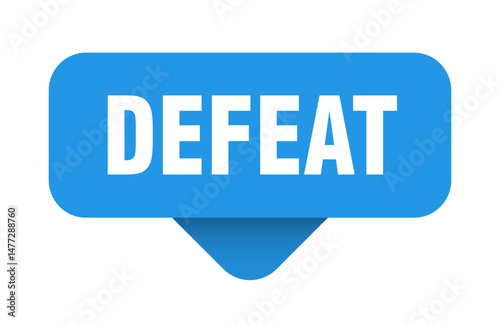 defeat sticker. defeat sign on transparent background