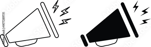 Loudspeaker megaphone icon collection. Megaphone icon set. advertising, bullhorn icon. Element of marketing and advertising icon for mobile concept and web apps.
