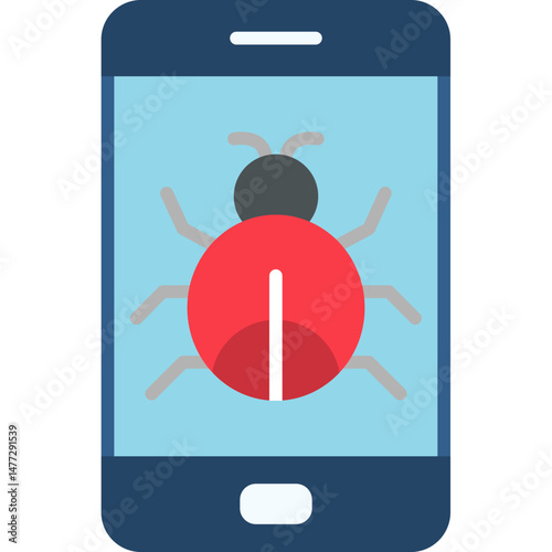 Smartphone Bug Testing Icon