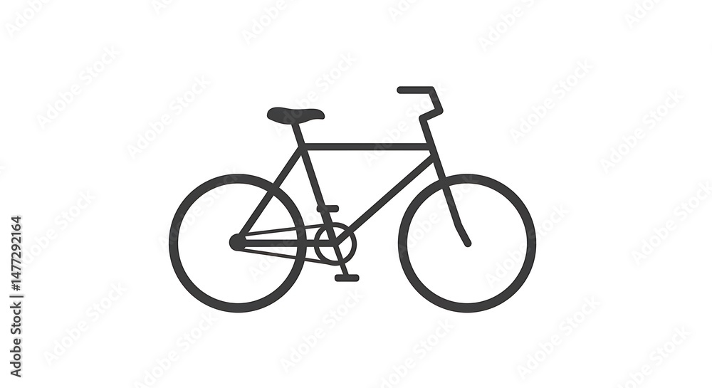 Obraz premium Bike Illustration on White Background Minimalist Design