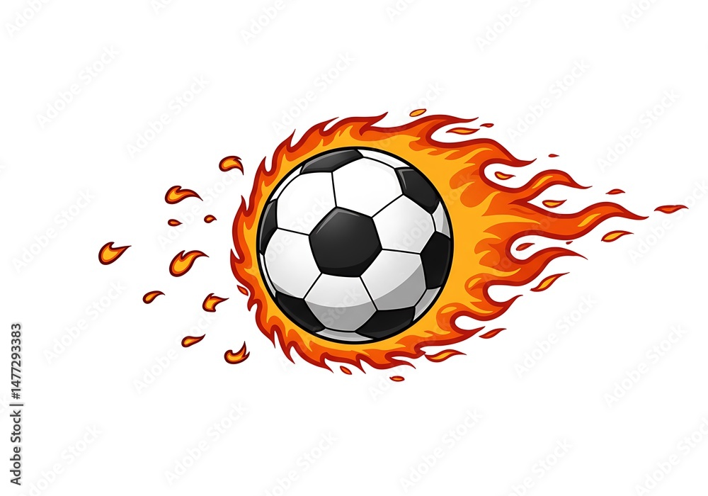 Obraz premium Fiery Football Flight